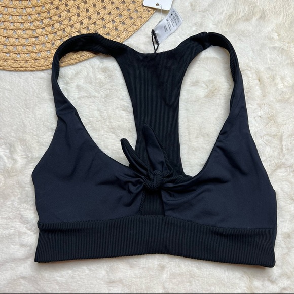 L*Space Black Ribbed Tara Bikini Top NWT! - Picture 7 of 9